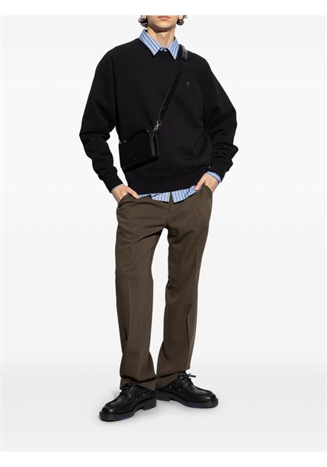 adc sweatshirt unisex black AMI PARIS | USW074.747001